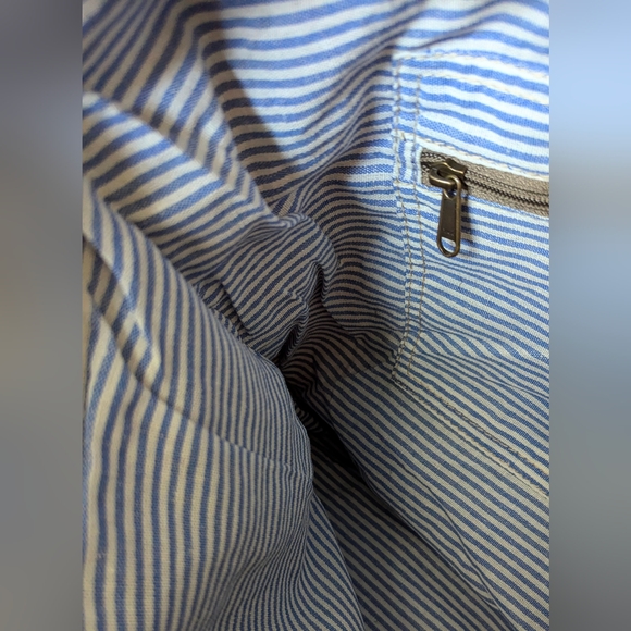 NWT Clea Ray Canvas Slip Strap Left Or Right Paris Bag With Leather Handles - Picture 12 of 14